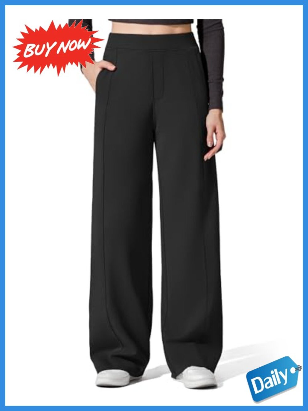 Fleece Lined Wide Leg Sweatpants Women High Rise Pull On Trousers